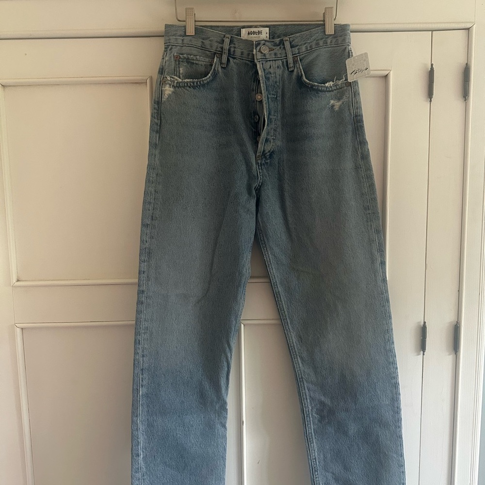 Agolde Blue Straight Leg Jeans Classic Style